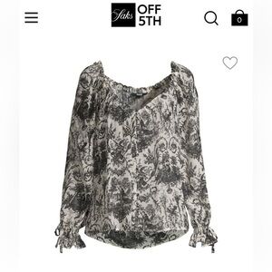 PAIGE Blouse 100% Silk Kiki Toile Romantic Coquette Girl